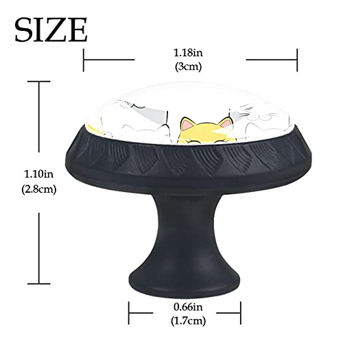 Poignées de tiroir chat mignon bouton de meuble cristal pour placard - 5