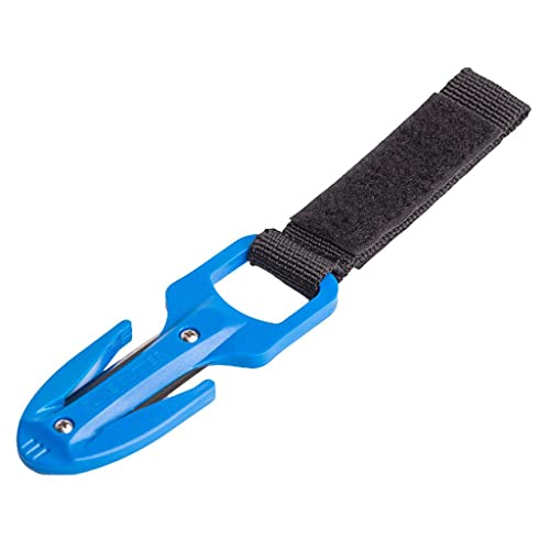 JISADER Cutter Scuba Dive Knife Gear Double Edged Cutter Stainless Steel Blade Comfortable Handle Lightweight Construct, Blue
