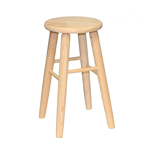 Acan Banqueta Redonda, Taburete Redondo de Madera con reposapiés, 48 x 24 x 26.5 cm