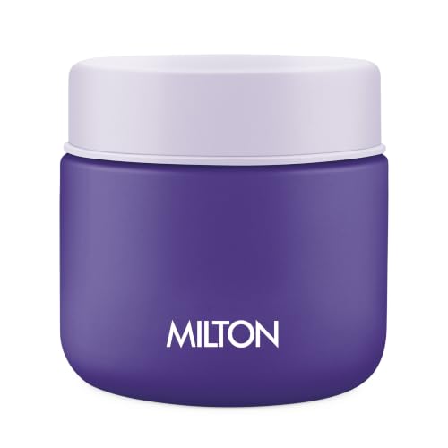 Image of Milton Grab N Go 350 Thermosteel Vacuum Insulated Food Jar|Hot & Cold Thermal Flask|Double Walled|Leak Proof|Ideal for carrying Soup, Khichdi, Sweet Corn to Office, School & Travelling, 350 ml, Purple