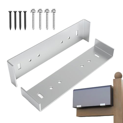 Soporte de montaje de buzón de metal, soporte de montaje de buzón resistente, soporte de aluminio grande (se adapta a buzones con un suelo de 8 pulgadas de ancho)