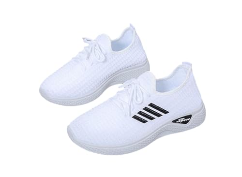 [レリカ] 軽量 カジュアル ウォーキング ランニング 歩きやすい レースアップ スニーカー ナース シューズ 靴 レディース (ホワイト, 24.0～24.5cm)のサムネイル