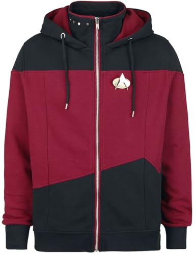 Star Trek The Next Generation Männer Kapuzenjacke rot/schwarz S