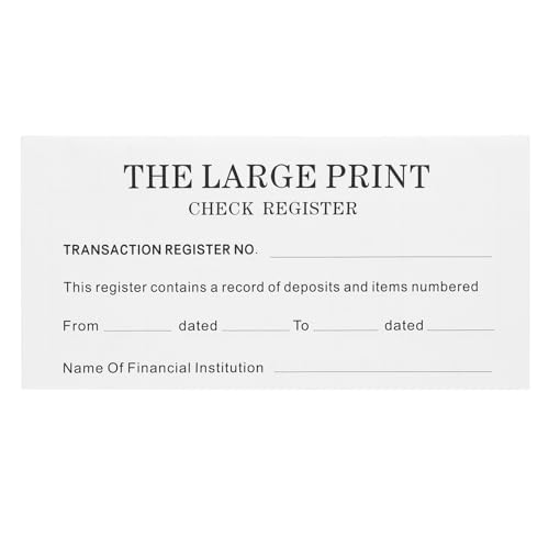 DIYEAH Buch Zur Verwaltung Von Bankkonten Mit Check Register Finanzmanagement-notizbuch Mit Großem Druck Für Einfache Lesbarkeit Für Persönliche Finanzplanung Und Check-nachverfolgung