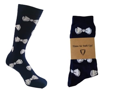 Eco Treasures Market Groomsmen Socks Groomsmen Usher Gift Groomsman Proposal Box Best Man Gift Funny Sock Groomsmen Proposal Box Premium Bamboo Sock Blue Bow Tie Novelty Socks