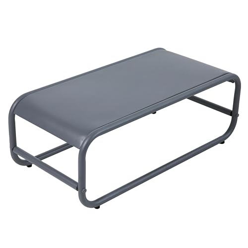 Oviala Table Basse de Jardin en métal 85x40x30 cm Gris - Mixi