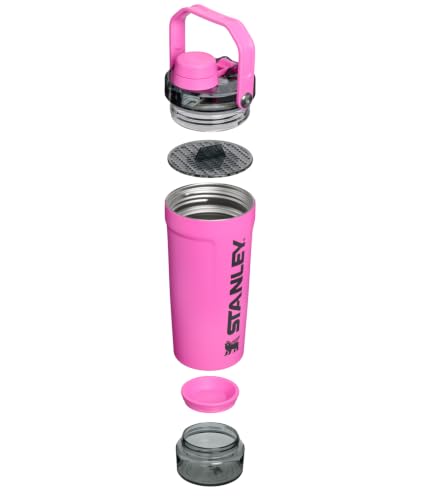 Image of STANLEY Vitalize Shaker Bottle, 20 oz, Hot Pink | Leakproof Shaker Bottle | Fast-Flow Spout | Removable Strainer | Easy-Grip Handle | Base Container | Double-Wall Insulation