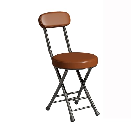 XDAPILMER ﻿ Folding Chairs Black Armless High back Open Work Vanity Chair,Ergonomic Foldable Metal Chairs 47cm sitting height Bar Chair(Browns)