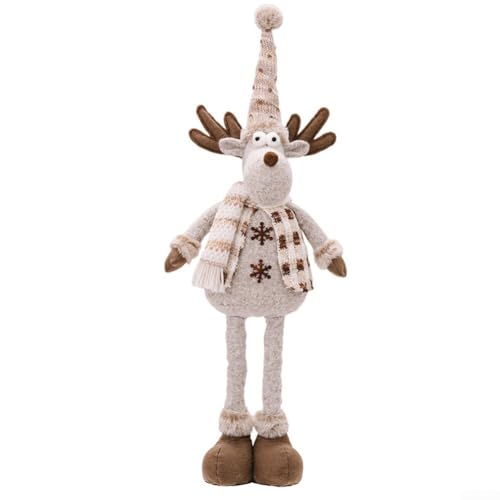 Zilimontt Figuras de decoración de Navidad, muñeco de nieve extensible de Papá Noel, figuras de reno, figura telescópica decorativa festiva para decoración del hogar, decoración colgante de árbol de