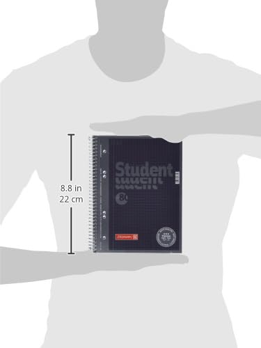 BRUNNEN Collegeblock Premium Student | A5, Lineatur 5, 80 Blatt, anthrazit