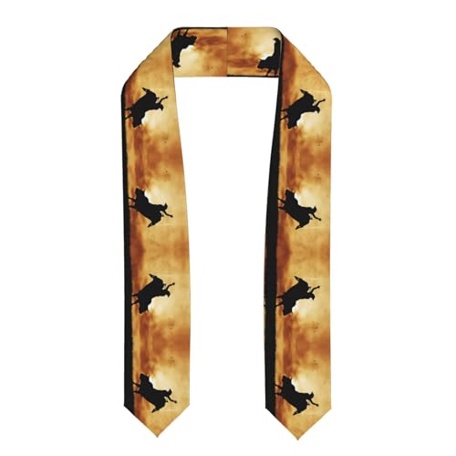 JEJEA Cool Bull Riding Print - Estola de graduación de clase de 2025, unisex, para adultos, banda de graduación, honor para la universidad, Aplanado, Talla única