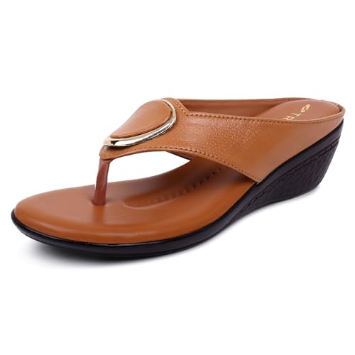 Image of TRASE Women's Fashion Sandal | Faux Leather, Comfortable & Stylish Wedges | Ideal for Casual & Formal Occasions 2 inches heel