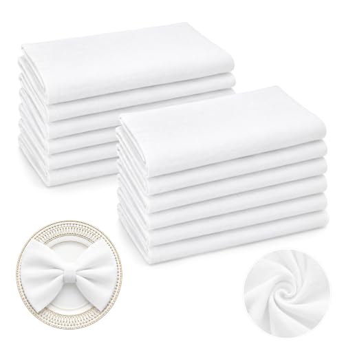 Lot de 12 Serviette de Table Coton, 42x42 cm Serviettes en Tissu, Réutilisable Tissu Lavable, Serviettes de Table en Tissu pour Mariages, Communion, Bapteme,...