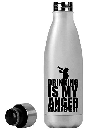 Atprints Drinking Is My Anger Management Funny Thermal Travel Flask 350ml
