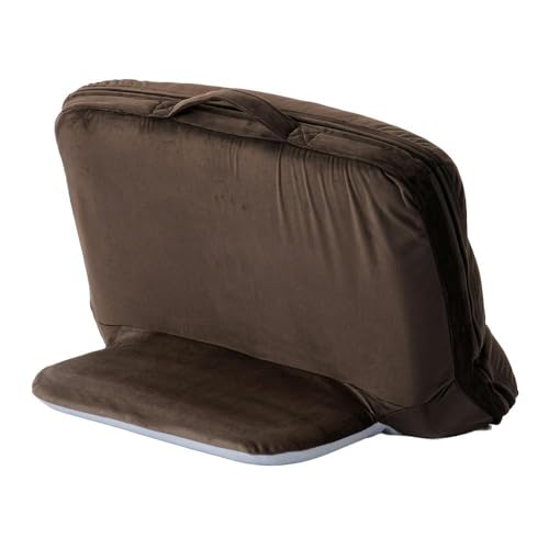 カインズ(CAINZ) 持ち手付カバー洗える背もたれイス Lepoco ブラウン 幅58cm 奥行36～42cm 高さ16～35cm リクライニング 枕 足置き 座椅子 座布団 [1]