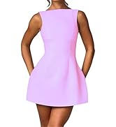 BNGD Women's Backless Vest Basic Dress Sexy Slim Short Dress Sleeveless Open Back Mini Dresses