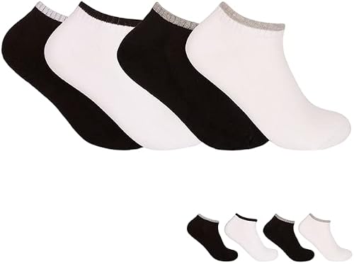 Hendam Soxi Pack of 4 pairs, Men Half Cushioned Low Cut Ankle Cotton Socks