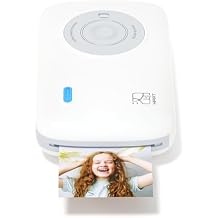 HPRT CP2100 Portable Photo Printer for iPhone, Wireless Picture Printer for Smartphone, 2x3 Mobile Photo Mini Color Printer, Instant Thermal Dye Sublimation Tech, Bluetooth White-Grey