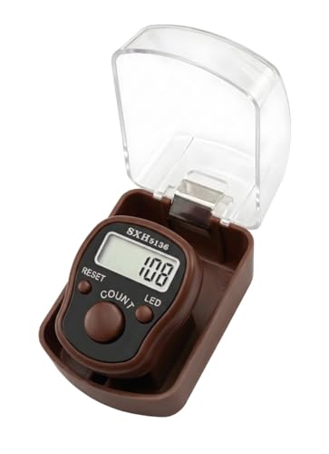 Image of Digital Finger Ring Tally Counter with LCD Display, LED Light, Reset Button(Pack of 1) (Brown)