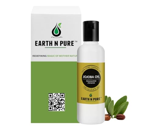 Image of Earth N Pure Jojoba Oil | 100% Pure & Natural | Cold-Pressed Carrier Oil | Face, Hair, Beard & DIY Skincare | Vegan & Cruelty-Free | 100ml