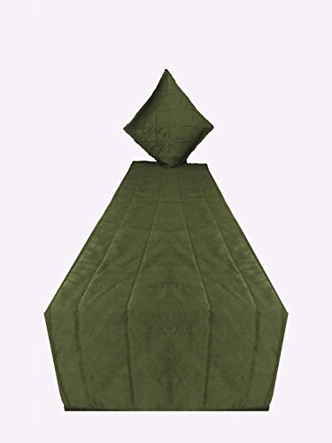 Quilted Bed Runner - Olive Green Bed Scarf Long Side Runner Throw King/Queen/Twin Size With Decorative Cushion Cover Polyester 20" Wide X 86" Long (50 Cm X 218 Cm) #TOP1