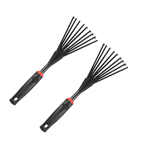 DIKACA Rastrillo De Mano para Jardinería Juego De Rastrillo De Raíces De 9 con Mango Ergonómico y Cómodo para Cultivos y Jardines