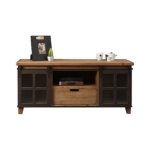 GKOKG Entryway Cabinet Retro Solid Wood TV Cabinet Industrial Wind