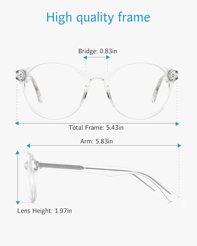 Image of ANRRI Retro Round Blue Light Blocking Glasses Women Men Computer Eyeglasses Anti Blue Light Glasses Anti Eyestrain for Gaming
