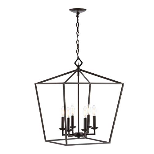 Safavieh PND4087A Velsa Oil-Rubbed Bronze 6-Light (LED Bulbs Included) Pendant - Image 5