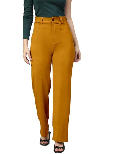 Image of Mehrang Trousers for Women, Formal Pants for Women, Straight Fit Pants