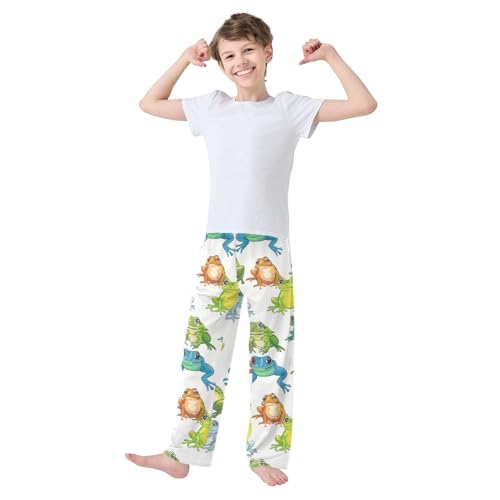 ZZXXB Cute Frogs Boys Long Pants Soft Trousers Elastic Waist Kids Lounge Bottoms with Pockets S-XL2