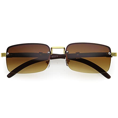 zeroUV - Luxe Vintage-Inspired Rimless Neutral Medium Square Sunglasses D251