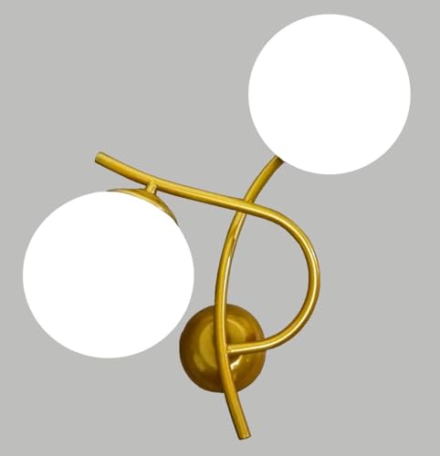 Image of Golden Duel Globe Metal Frame Modern Design, Globe Shade Wall lamp, Wall Sconce (Pack of 1) (Bulb Not Included)