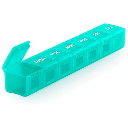 Pilulier hebdomadaire XL Sukuos cyan pour pilules et vitamines