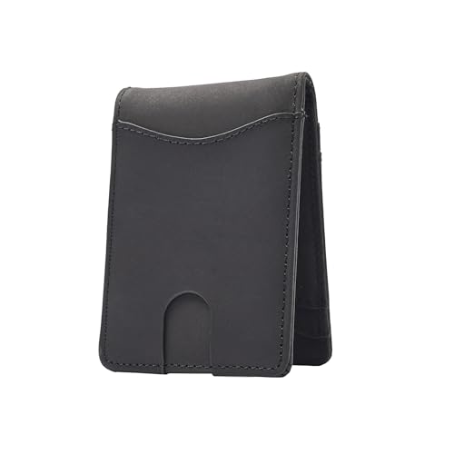 Slim Wallet for Men with Money Clip,RFID Blocking Leather Wallet,Front Pocket Wallet Card Holder,Holds 6 Credit Cards,with Gift Box,Black2
