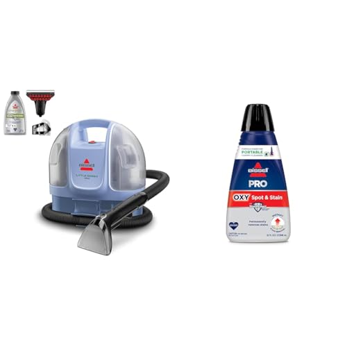 Image of BISSELL Little Green Mini Limited Edition Color Lake Blue, 4075F + Bissell Professional Spot and Stain + Oxy Portable Machine Formula, 32 oz, Single, 32 Fl Oz