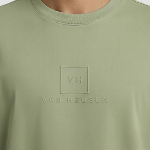 Image of Van Heusen Men's Premium Cotton Oversized Drop Shoulder Brand Logo T-Shirt