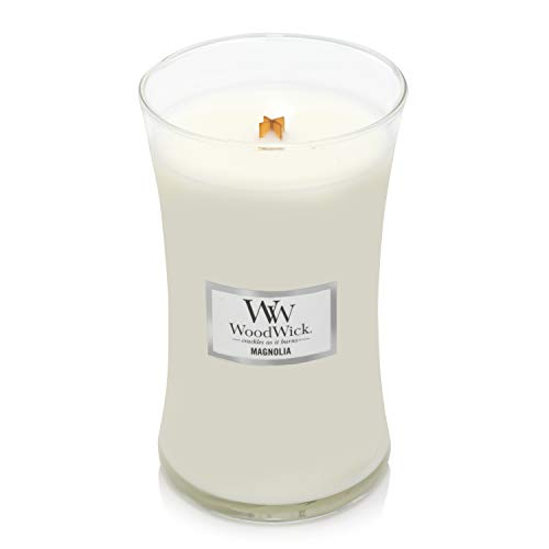 Woodwick Everyday Large Hourglass Candle, Magnolia, 609.5G, White #TOP1