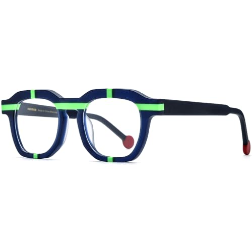 Image of HEPIDEM Multicolor Acetate Glasses Frame Women,Oversize Round Optical Eyeglasses