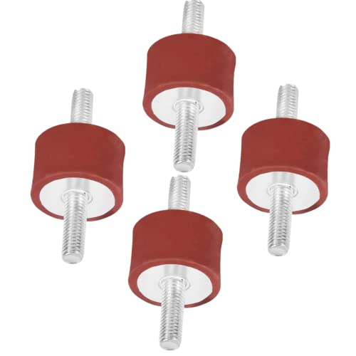 4 Pezzi Supporti in Gomma M8x23 Anti Vibration Silentblock, Isolatore Fairedear Supporti per Isolamento Vibrazioni Ammortizzatore Supporto in Gomma Bobine per Auto Barca 30x20, RED Cover