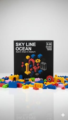 Image of SKY LINE OCEAN Building Blocks Set - 1100 Pieces, Random Colors & Shapes, STEM Toys for Kids 6+ Years | Compatible Bricks, Educational Gift for Boys & Girls | 6 Months Structural Warranty