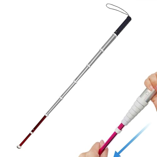 Titanium Alloy Telescopic Blind Cane - Telescopic Reflective Blind Cane for Vision Impaired and Blind People, Lnclude Nylon Bag + Optional Crutch tip(A,150cm/59in)