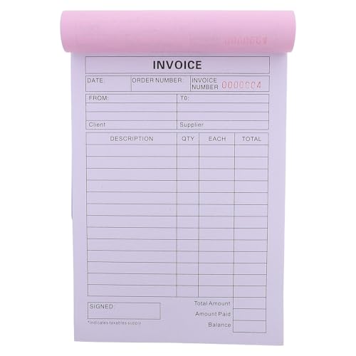 GARIOUANS Libro de Facturas Partes para Pequeñas Empresas con Recibo Duplicado Registro de Pedidos y Seguimiento Formulario de Orden Comercial para Gestión y Control