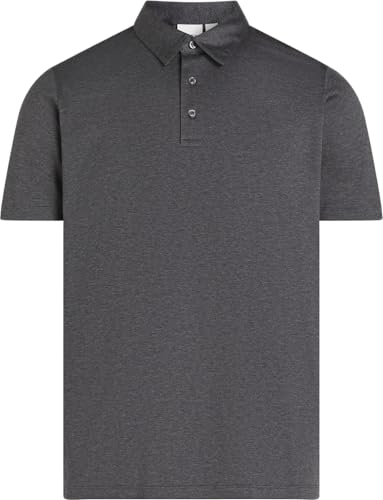 Calvin Klein Men's Slim Melange Polo Shirt, Dark Grey Heather, Large