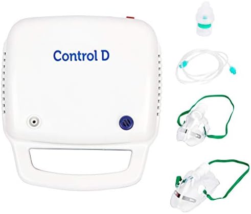 Control D Compressor Nebulizer Machine for Adults & Kids – Complete Kit with Child & Adult Masks, Effective for Cold, Cough & Asthma Relief (Blue & White)