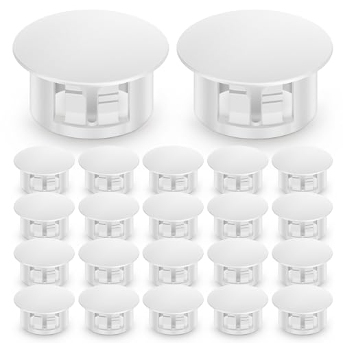 Image of 100PCS 5 /8 inch White Plastic Plugs Hole, Round PA66 Plug Furniture Hole Decorative Cover