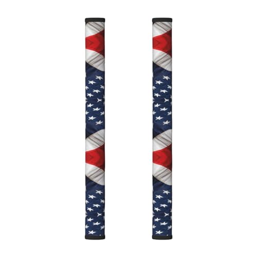 ZhanMg - Juego de 2 fundas para manijas de puerta de refrigerador, diseño de bandera americana, apto para lavavajillas, microondas y muebles