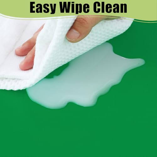Image of Smiry Disposable Table Cloth - 6 Pack, 54 x 108 Inch Waterproof Rectangle Tablecloths for Parties, Decorative Plastic Table Cover, Leakproof & Sturdy, Green
