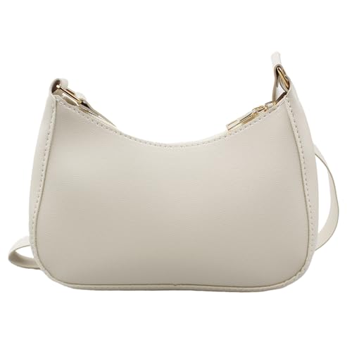 JJHXM Tote bag damen,damen-schultertaschen,handtasche damen klein,vintage tasche,Umhängetasche Damen Handtasche,Retro Achsel Tasche,kleine tasche damen mit Reißverschluss,für Mädche(weiß)
