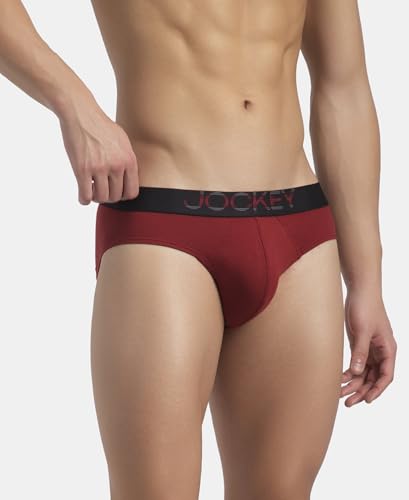 Image of Jockey US07 Men Super Combed Cotton Elastane Stretch Solid Brief with Ultrasoft Waistband